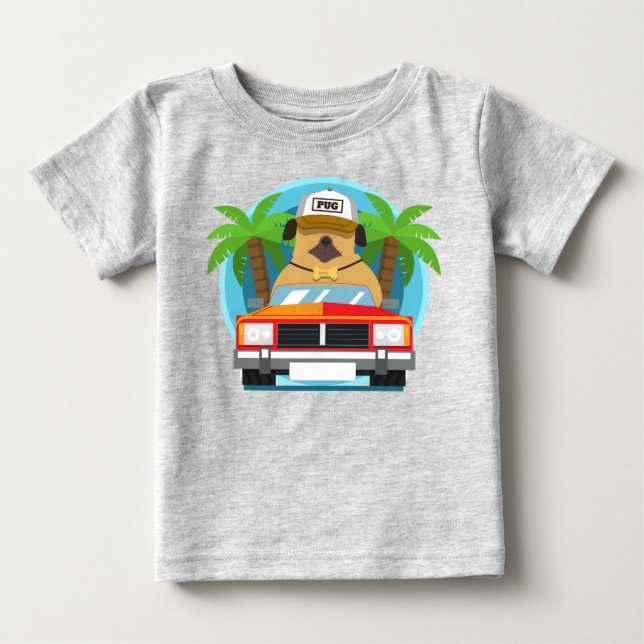 Cars for kids Racing Funny Bumper Retro Meme Baby T-Shirt (Front)
