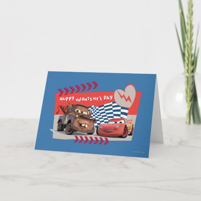 Cars Happy Valentine's Day Holiday Card (Front)