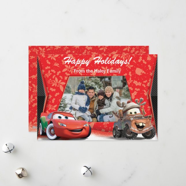 Cars Holiday Photo Card (Front/Back In Situ)