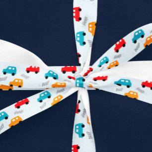 Cars Kids Boy Birthday Satin Ribbon