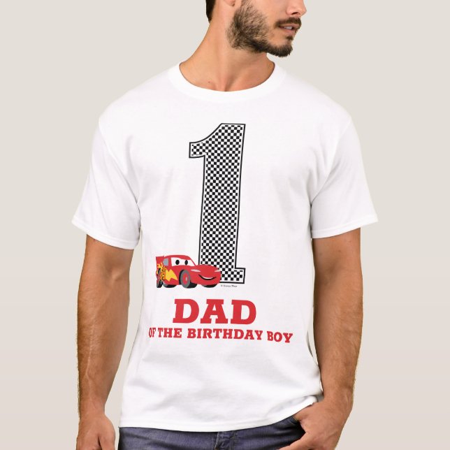 Cars - Lightning McQueen 1st Birthday - Dad T-Shirt (Front)