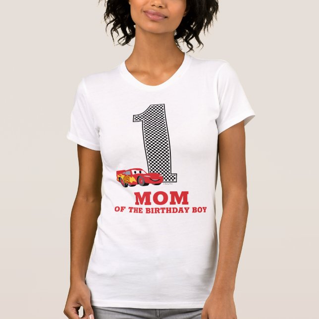 Cars - Lightning McQueen 1st Birthday - Mom T-Shirt (Front)