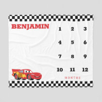 Cars Lightning McQueen Baby Monthly Milestone Fleece Blanket