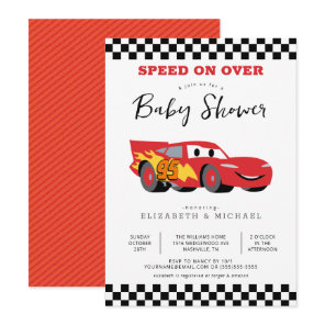 Cars Lightning McQueen Baby Shower Invitation