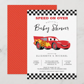 Cars Lightning McQueen Baby Shower Invitation