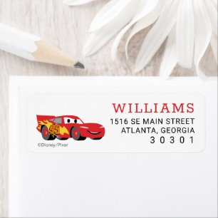 Cars Lightning McQueen Baby Shower Label
