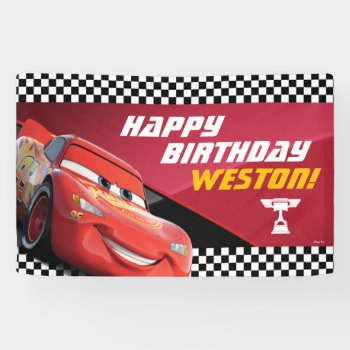 Cars Lightning Mcqueen | Birthday Banner by DisneyPixarCars at Zazzle