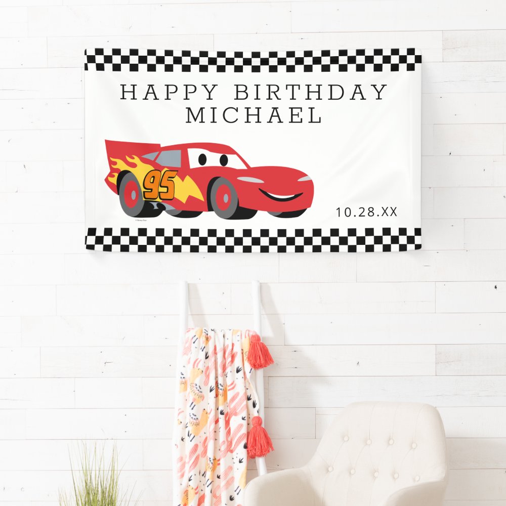 Cars - Lightning McQueen Birthday Banner sold by Left-Handed Angiogram ...