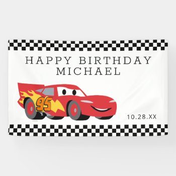 Cars - Lightning Mcqueen Birthday Banner by DisneyPixarCars at Zazzle