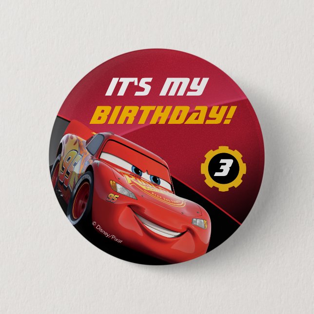 Cars Lightning McQueen | Birthday Button (Front)