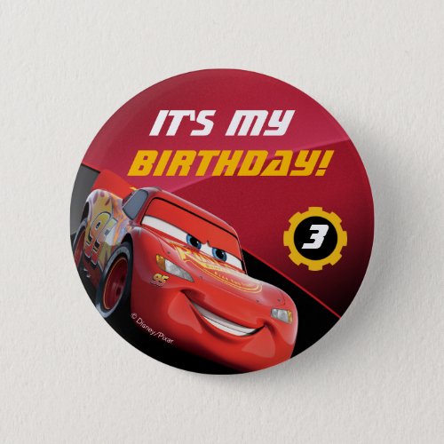 Cars Lightning McQueen  Birthday Button