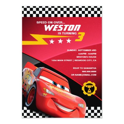 cars birthday invites