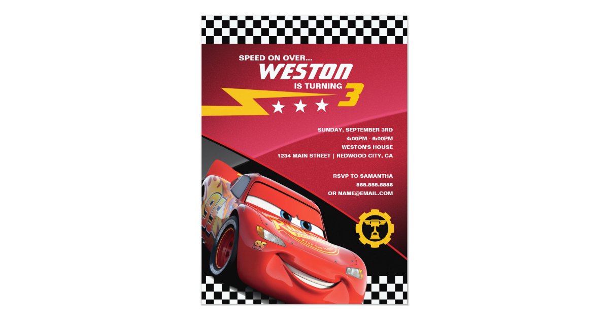 Cars Lightning McQueen | Birthday Card | Zazzle.com