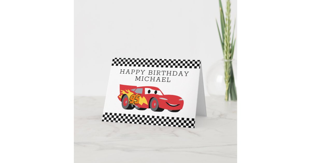 Cars Lightning McQueen Birthday Card | Zazzle