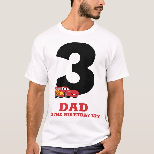 Cars - Lightning McQueen Birthday - Dad T-Shirt (Front)