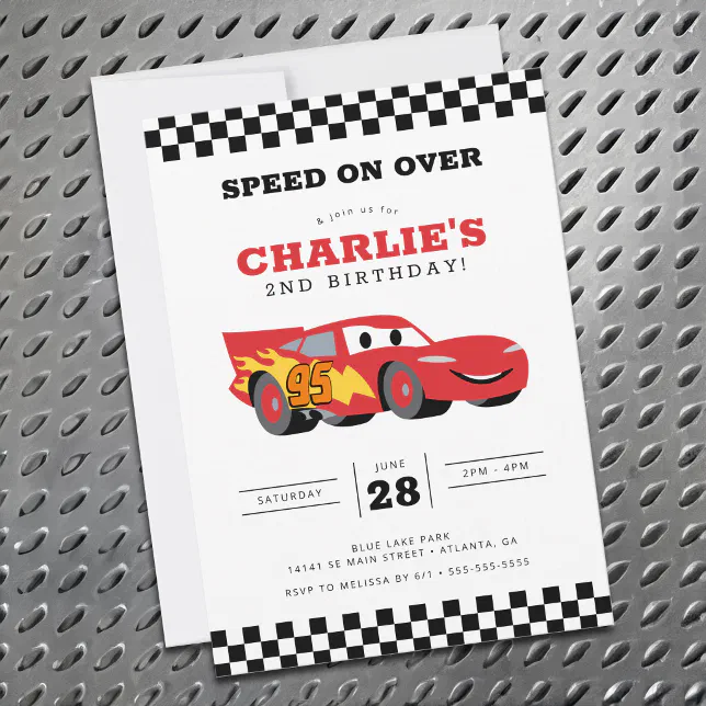 Cars Lightning McQueen Birthday Invitation | Zazzle