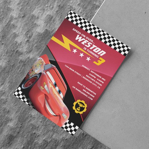 Cars Lightning McQueen  Birthday Invitation