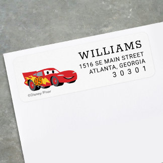 Cars Lightning McQueen Birthday Label