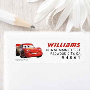 Cars Lightning McQueen Birthday Label