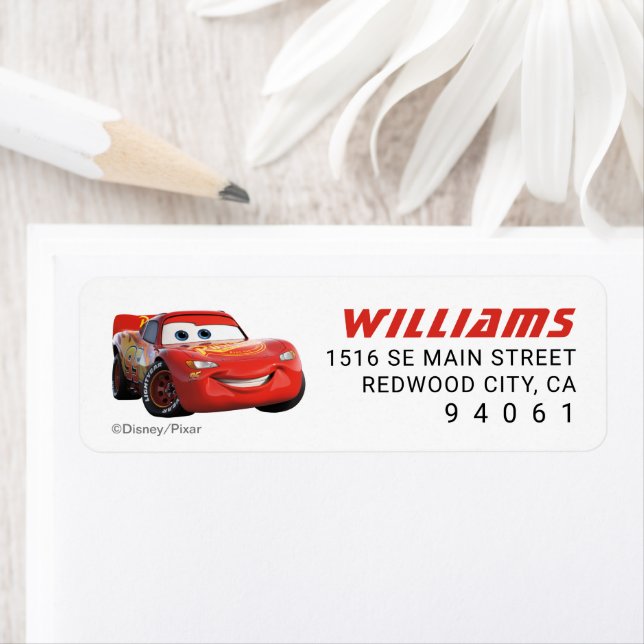 Cars Lightning McQueen Birthday Label (Insitu)
