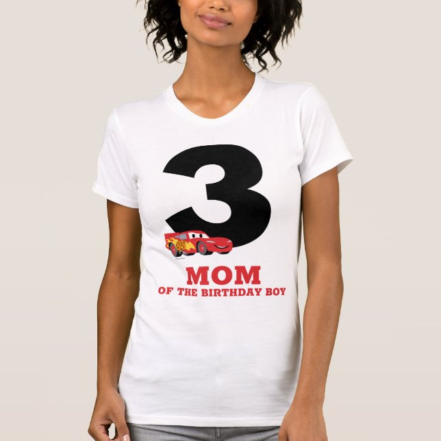 Cars - Lightning McQueen Birthday - Mom T-Shirt (Front)