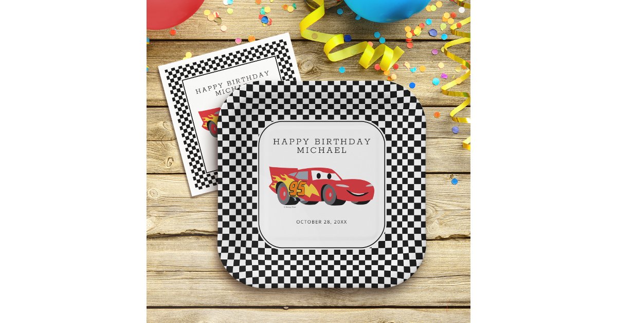 Cars Lightning McQueen Birthday Paper Plates