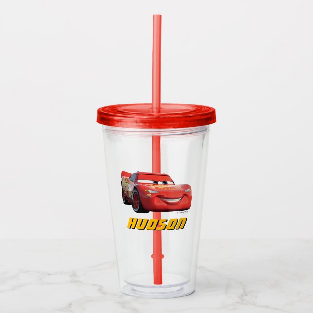 Cars Lightning McQueen Birthday Party Favor Acrylic Tumbler (Front)