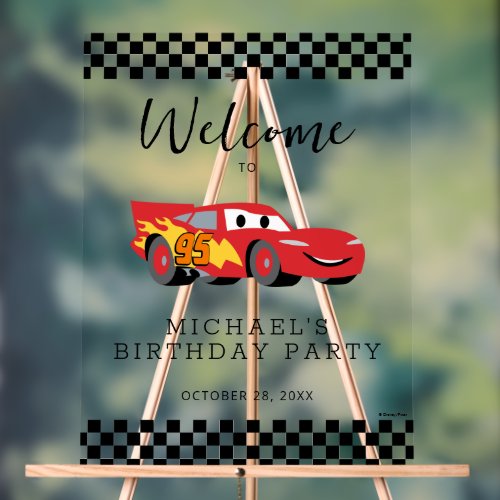 Cars Lightning McQueen Birthday Party Welcome Acrylic Sign