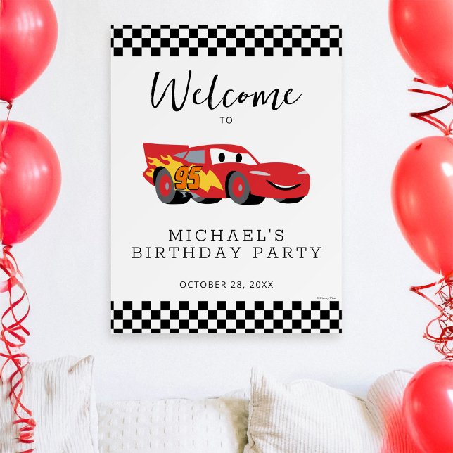 Cars Lightning McQueen Birthday Party Welcome Foam Board (Sign on wall)
