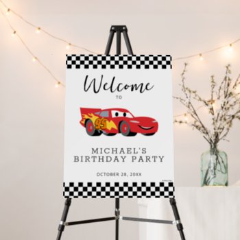 Cars Lightning Mcqueen Birthday Party Welcome Foam Board by DisneyPixarCars at Zazzle