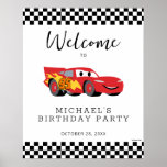 Cars Lightning Mcqueen Birthday Party Welcome Poster at Zazzle
