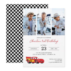Cars Lightning McQueen Birthday | Photo Collage Invitation