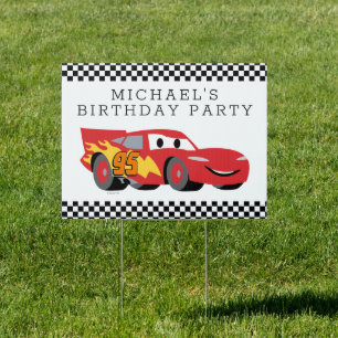 Cars - Lightning McQueen Birthday Sign