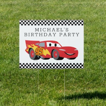 Cars - Lightning Mcqueen Birthday Sign by DisneyPixarCars at Zazzle