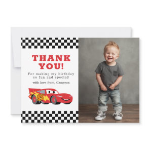 Cars Lightning McQueen Birthday Thank You Card