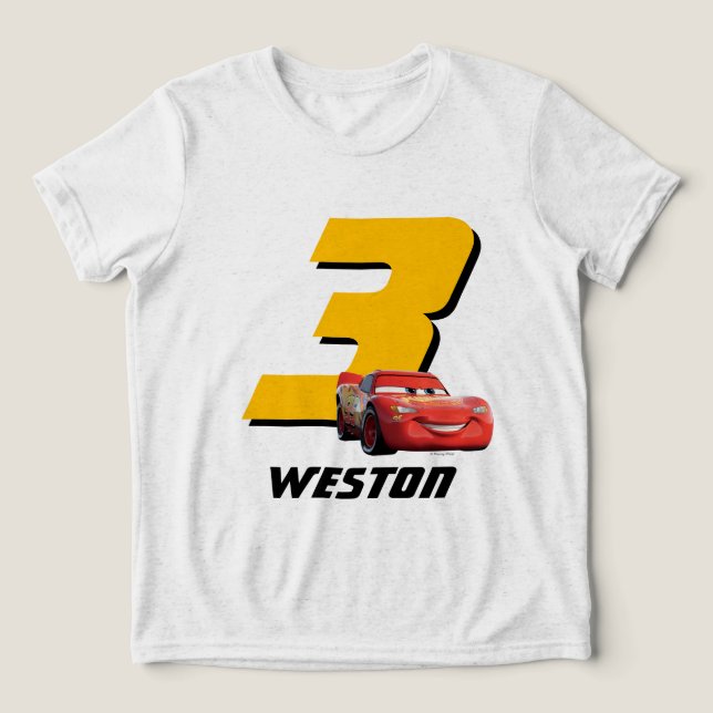Cars Lightning McQueen | Birthday Tri-Blend Shirt (Design Front)
