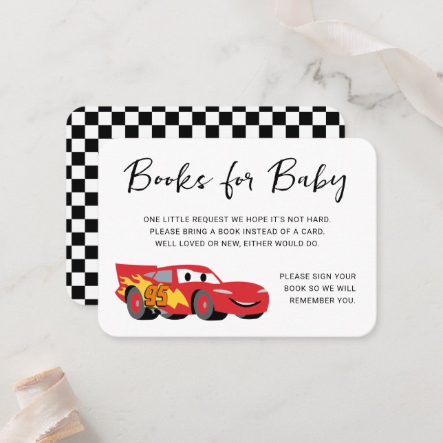 Cars Lightning McQueen Books for Baby Insert Card (Front/Back In Situ)
