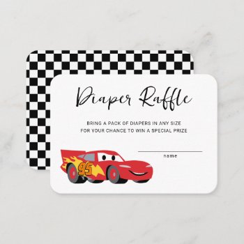 Cars Lightning Mcqueen Diaper Raffle Insert Card by DisneyPixarCars at Zazzle