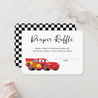 Cars Lightning McQueen Diaper Raffle Insert Card