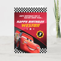 Cars Lightning McQueen | Folded Birthday Card