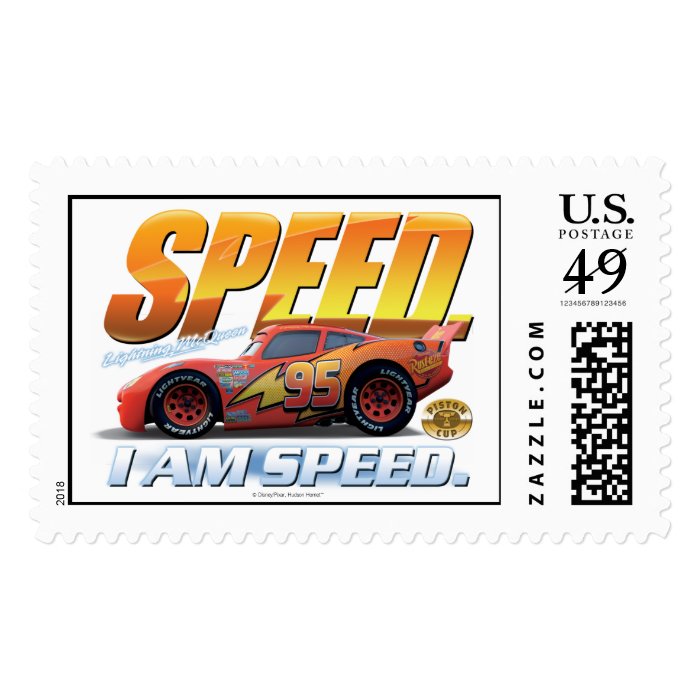 Cars' Lightning McQueen "I Am Speed" Disney Postage Stamp
