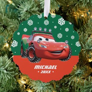 Cars   Lightning McQueen Looking Good Ornament Card