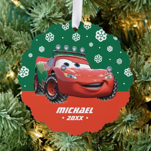 Cars  Lightning McQueen Looking Good Ornament Card