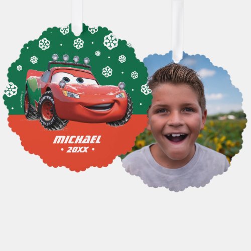 Cars  Lightning McQueen Looking Good Ornament Card