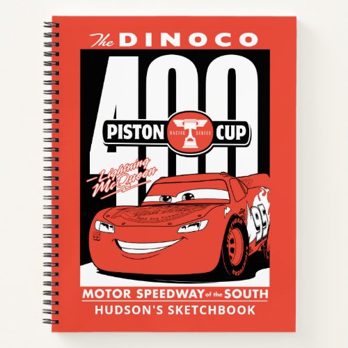 Cars Lightning McQueen Personalized Sketchbook Notebook