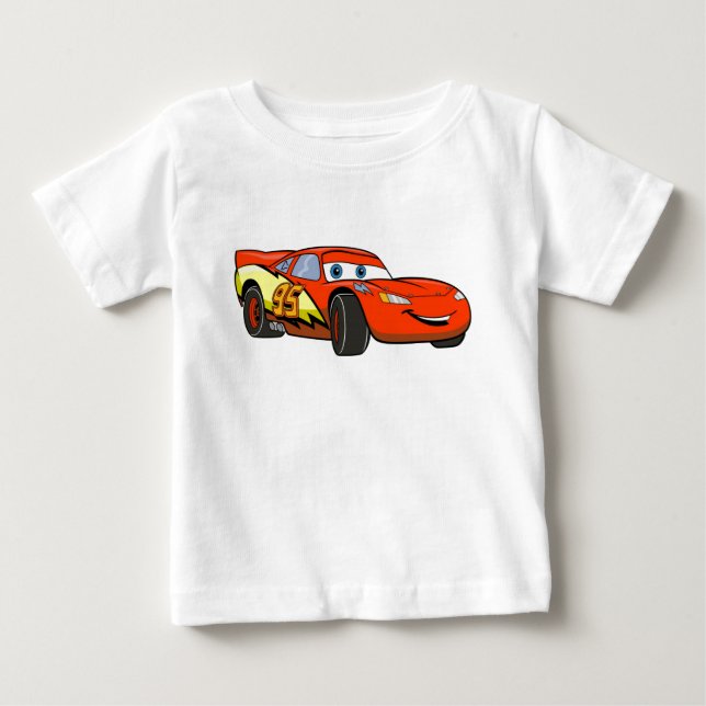 Cars Lightning McQueen Smiling Disney Baby T-Shirt (Front)