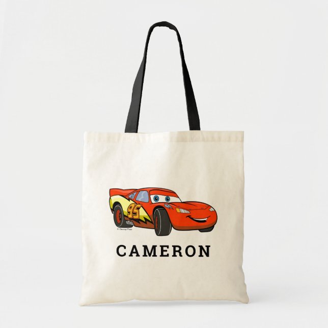 Cars Lightning McQueen Smiling Disney Tote Bag (Front)