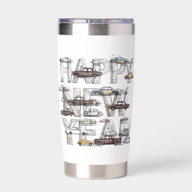cars lovers mug for new year insulated tumbler (Back)