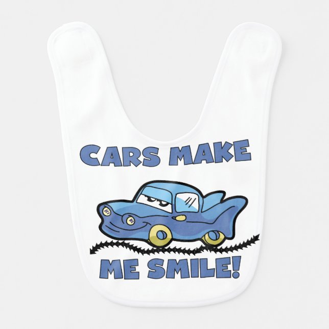 Cars Make Me Smile Bib (Front)