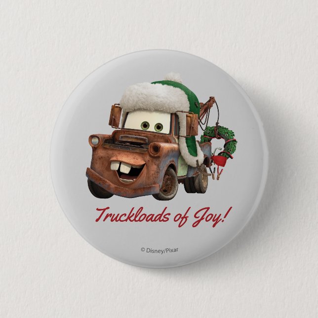 Cars | Mater In Winter Gear Button (Front)